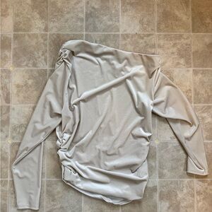 Abercrombie & Fitch Cream One Shoulder Top